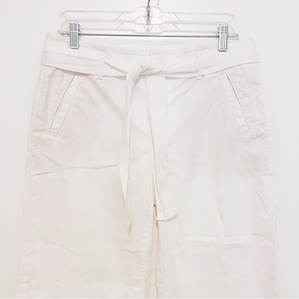 LOFT Wide Leg Tie-Belt Cotton Pants